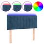 Voir la diapositive 2 : VIDAXL Tete de lit a LED Bleu fonce 80x5x78/88 cm Velours