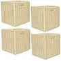 TOILINUX Lot de 4 Cubes de rangement tressés pliables - 30 x 30 cm - Beige