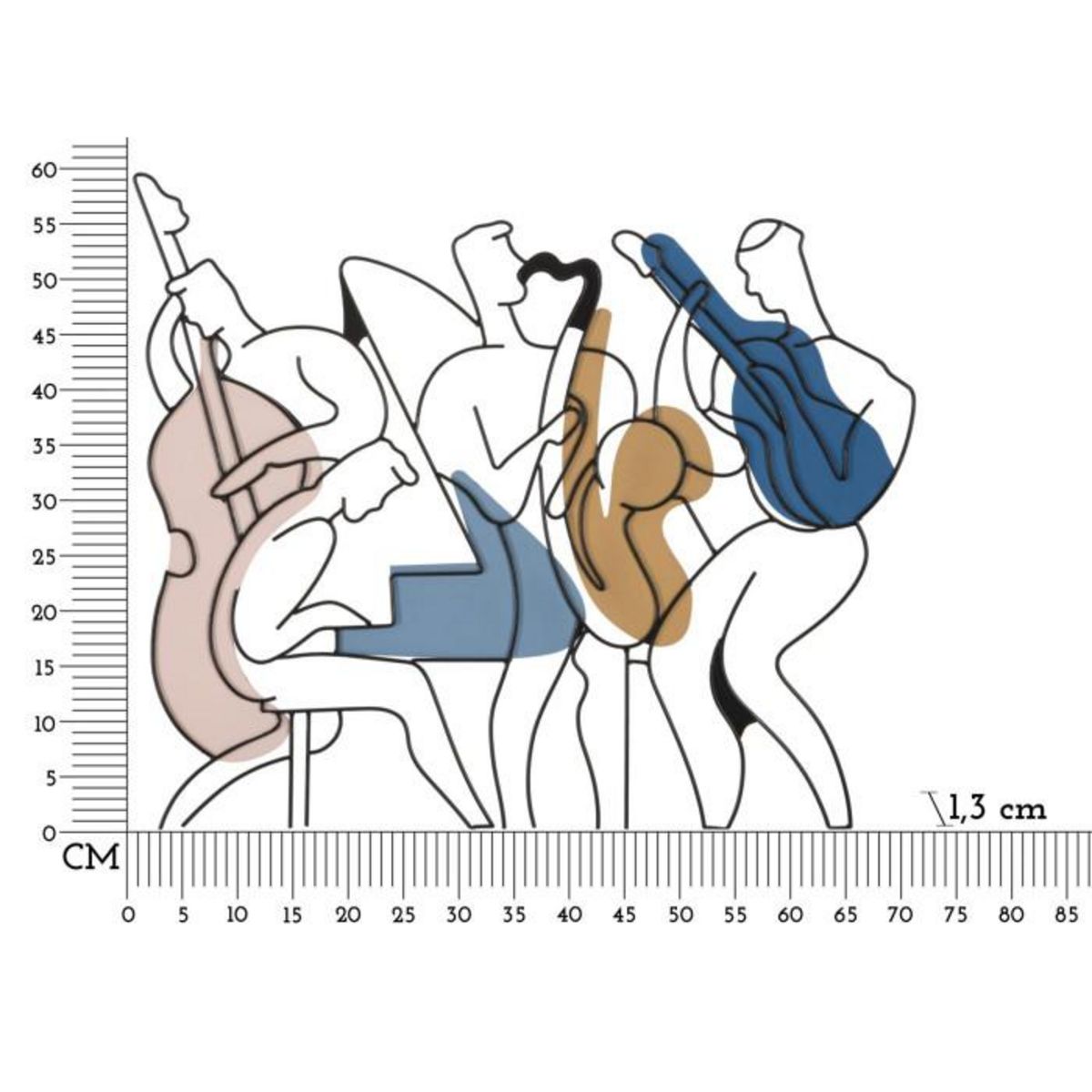 Paris Prix Décoration Murale en Métal  Jazz  70cm Multicolore