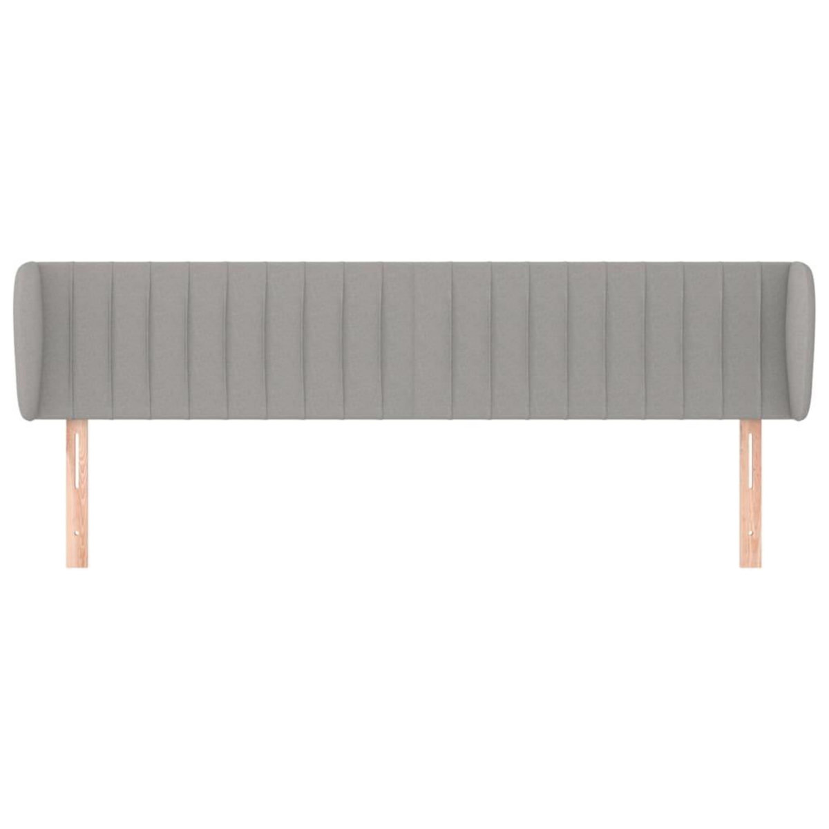 VIDAXL Tete de lit avec oreilles Gris clair 203x23x78/88 cm Tissu