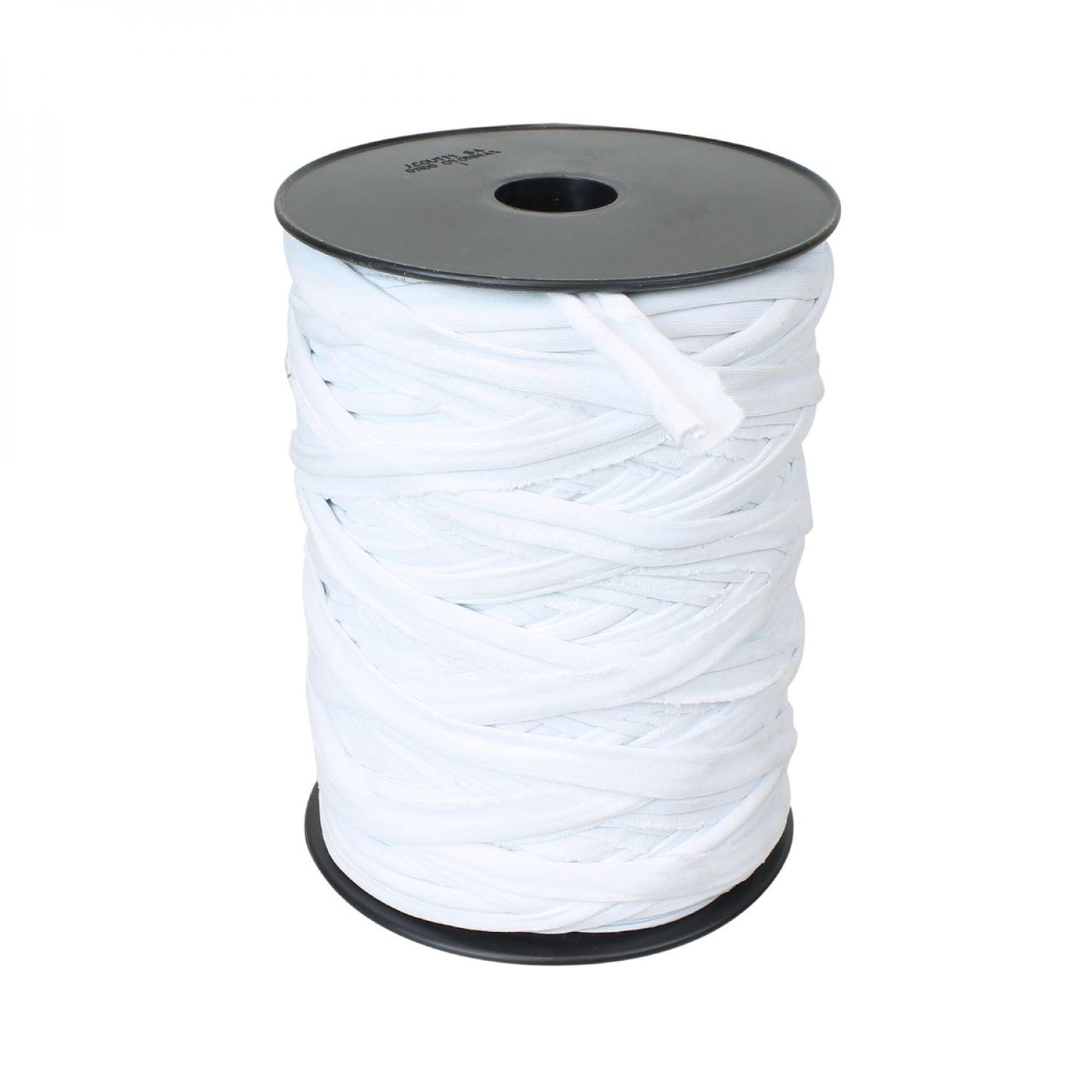 LINXOR Bobine de lien en lycra avec mandrin - 150 m - Blanc
