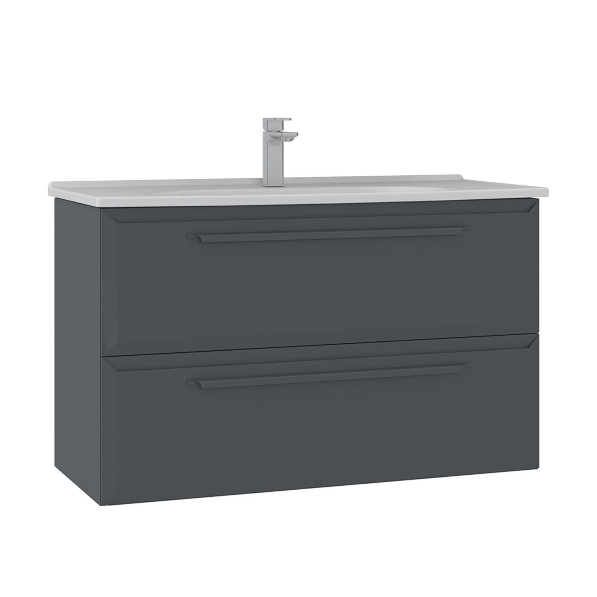 Habitat et Jardin Meuble Vasque  Nuvola 100 v2  - 100 x 50 x 62 cm - Anthracite