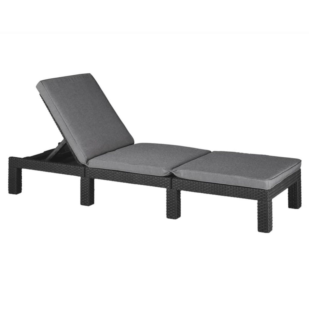 Keter Keter Chaise longue avec coussin Daytona Graphite