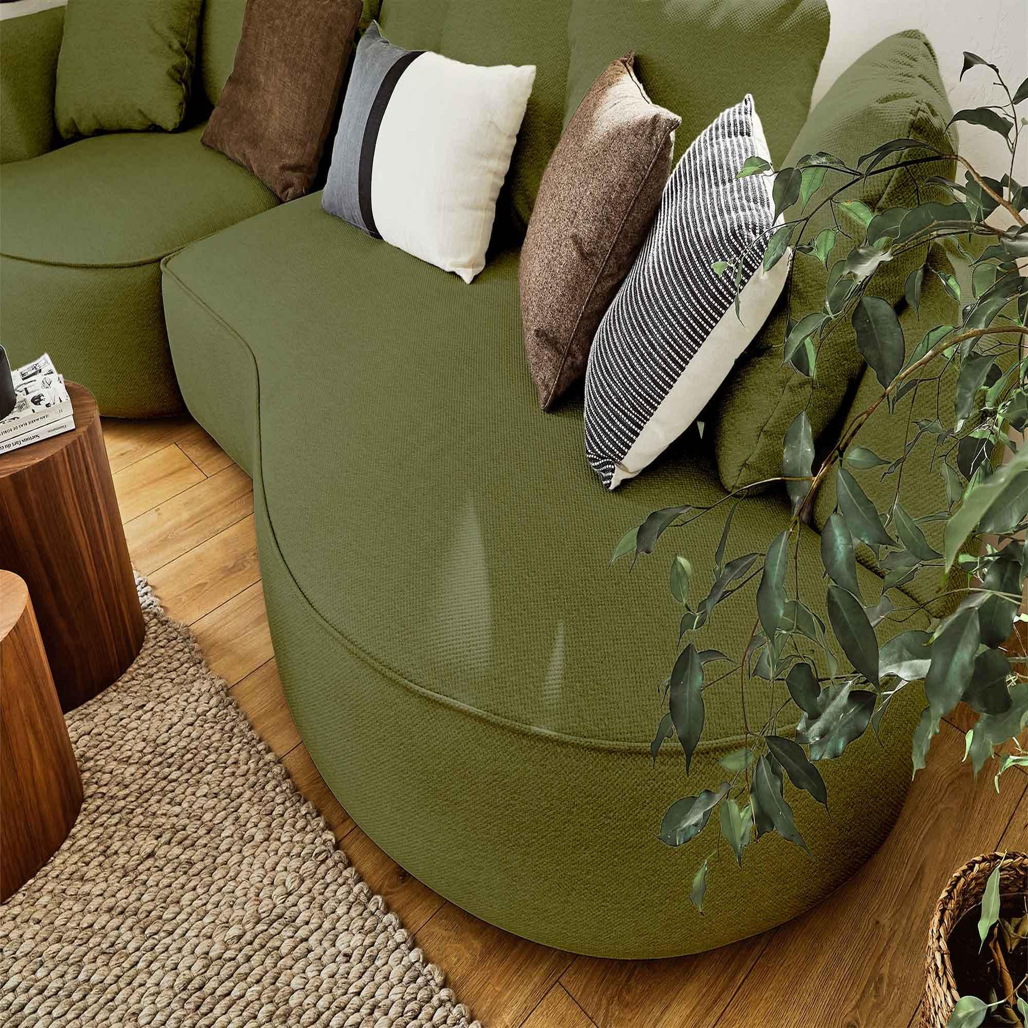 Voir la diapositive 3 : LISA DESIGN Hibiscus - canapé d'angle gauche 4 places - en tissu