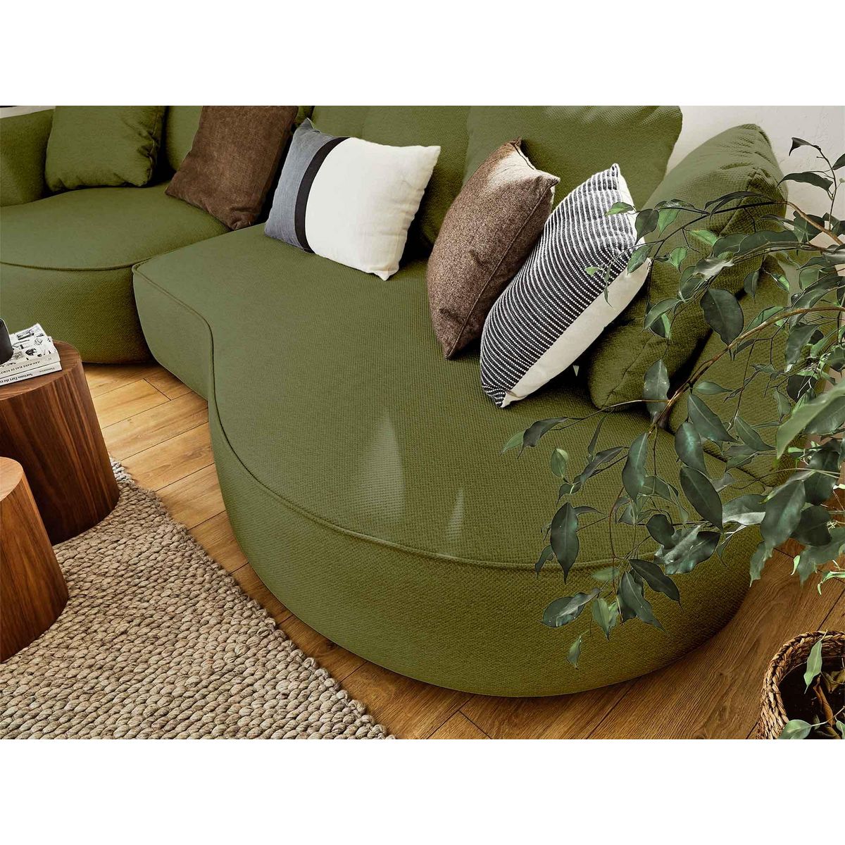 LISA DESIGN Hibiscus - canapé d'angle gauche 4 places - en tissu