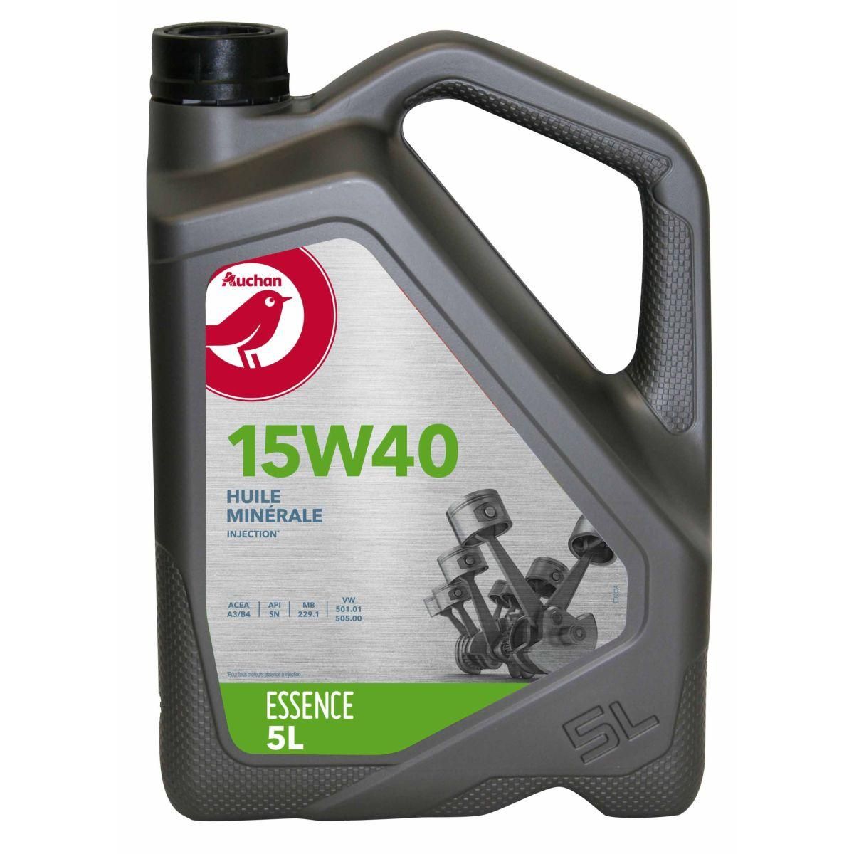 AUCHAN Huile moteur essence 15W40 5 L 