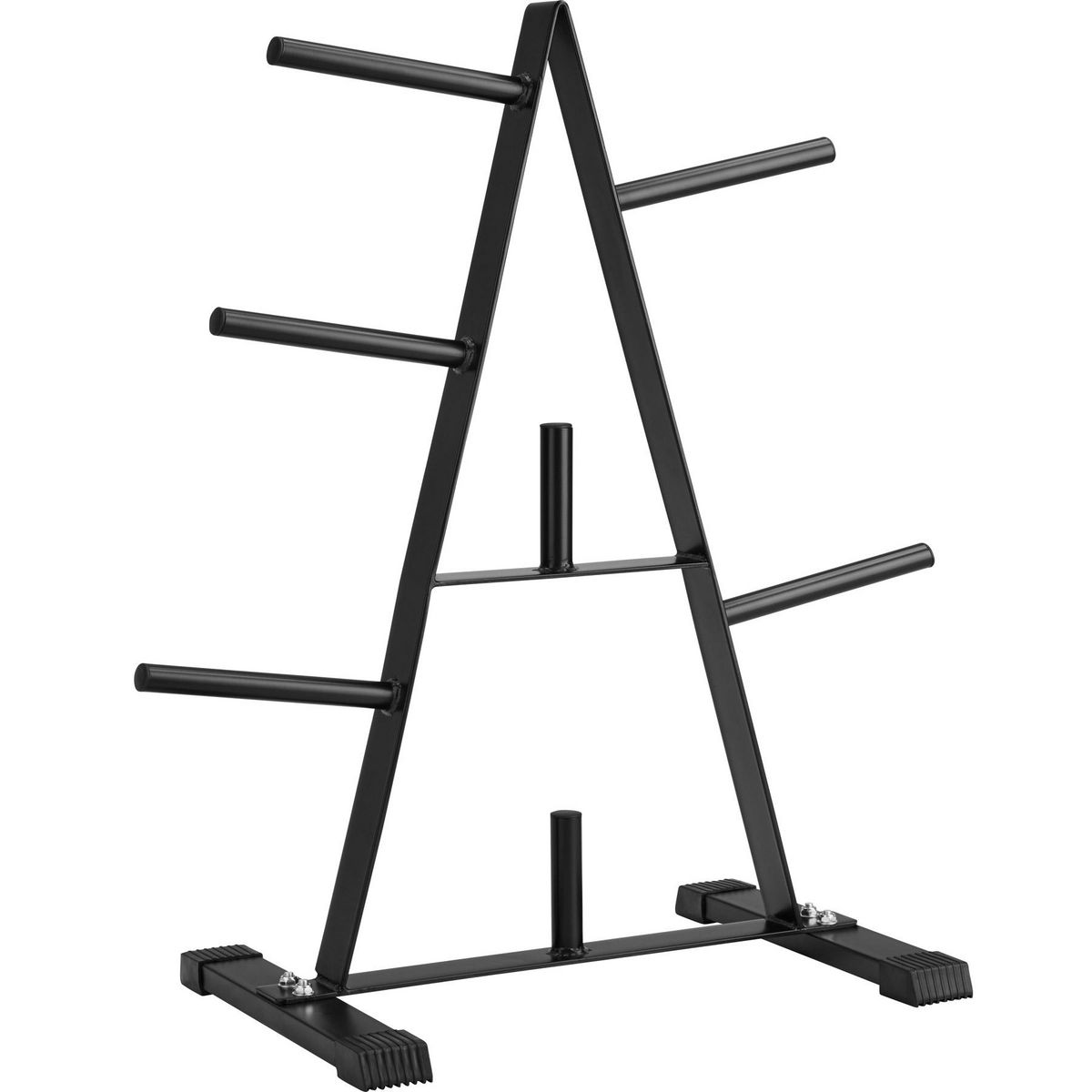 tectake Rack de rangement pour poids, range disque d'haltères 7 branches rangement des disques noir