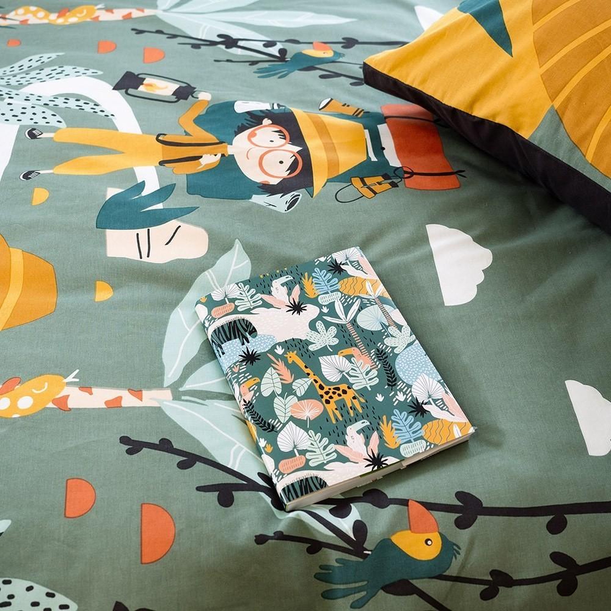 Voir la diapositive 5 : COTE DECO Housse de couette 140x200 Promenade + taie coton adouci 57 fils