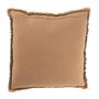 Voir la diapositive 2 : Paris Prix Coussin Déco  Effiloché  45x45cm Marron & Bleu