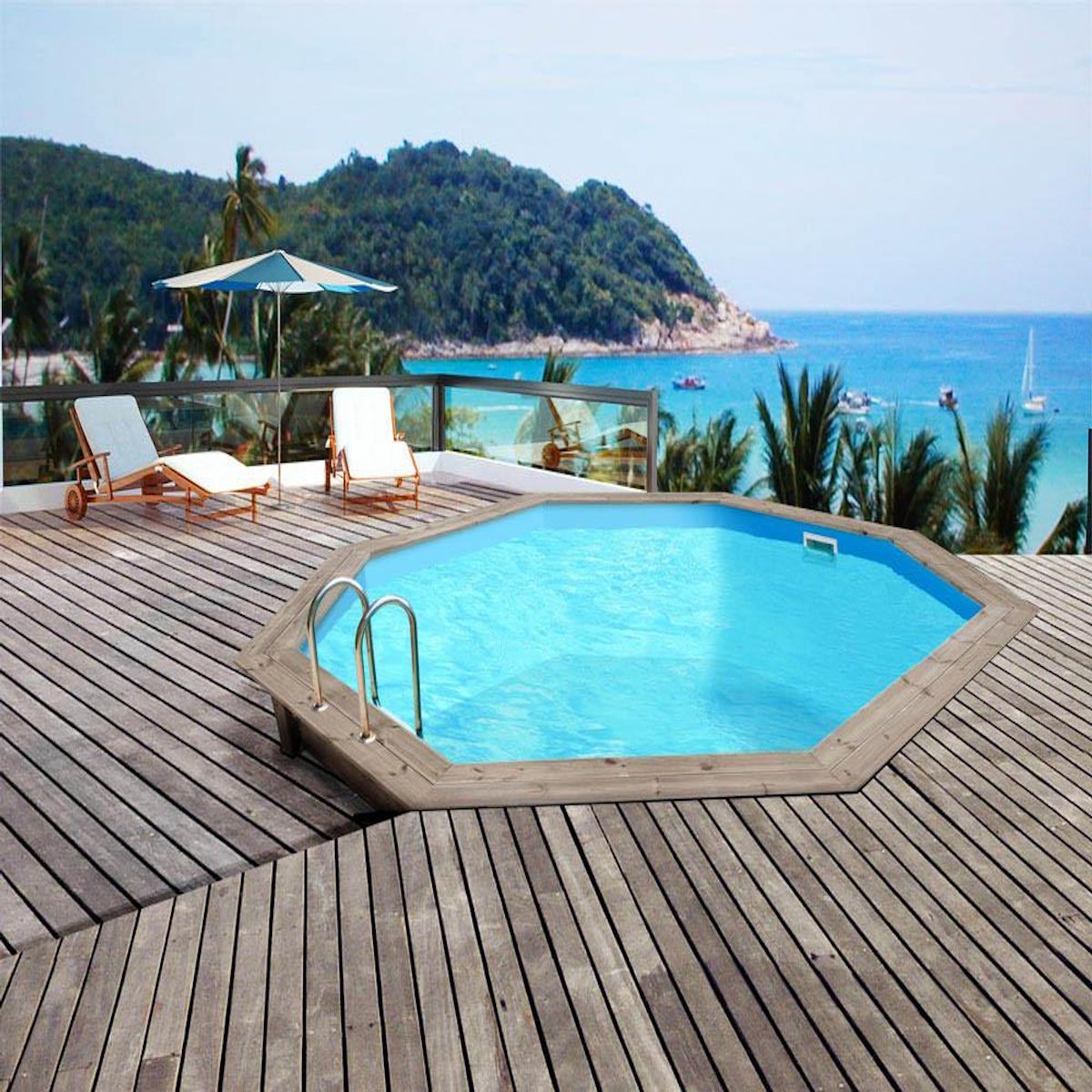 Habitat et Jardin Piscine bois  Venecia   -  5.80 x 1.31m