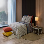 ATELIER DU COTON Parure housse de couette 100% coton 57fils panka. Coloris disponibles : Blanc