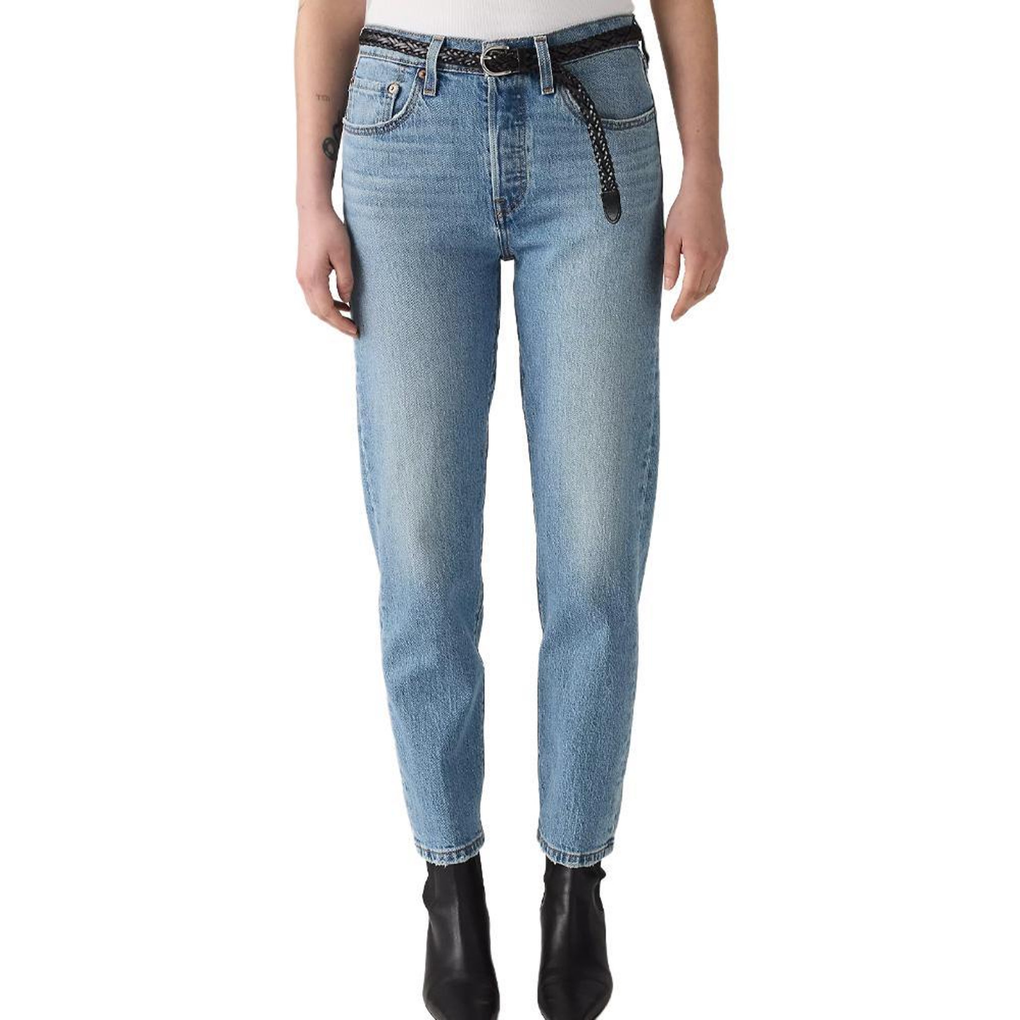 Levi's Jean 501 bleu ciel femme levi's original cropped. Coloris disponibles : Bleu