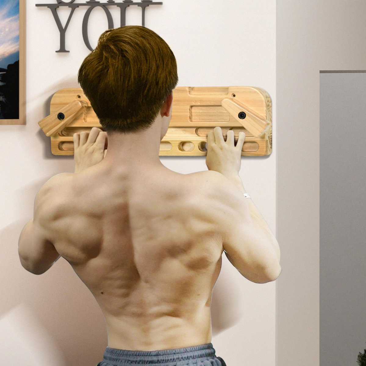 HOMCOM Poutre d'entrainement escalade - planche d'escalade - nombreuses différentes préhensions - bois de hêtre