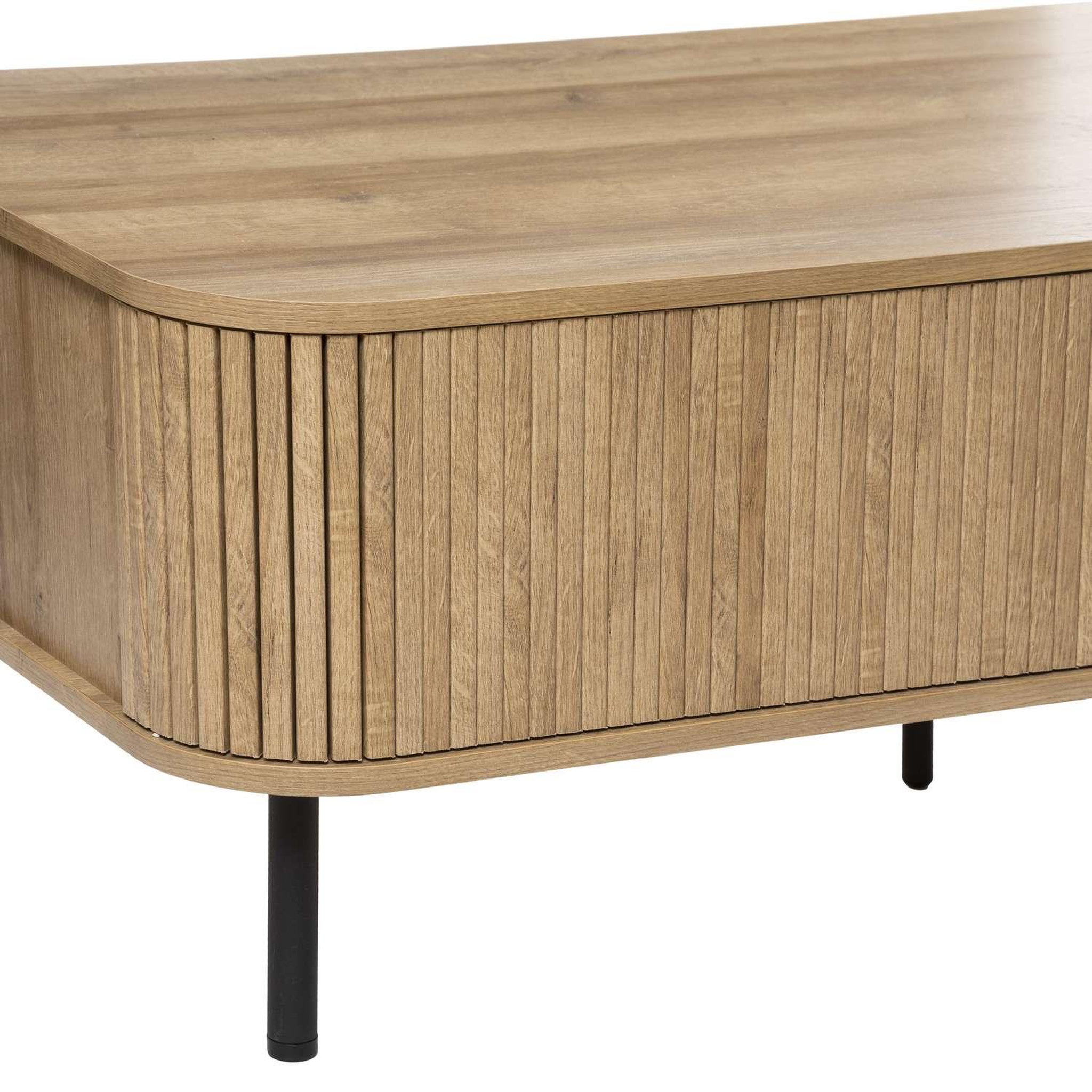 Voir la diapositive 4 : ATMOSPHERA Table basse 2 portes en bois colva - marron
