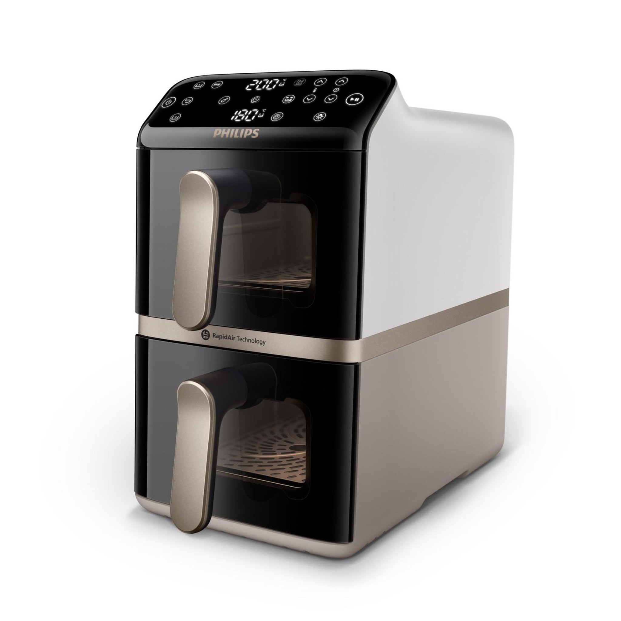 Voir la diapositive 3 : Philips Philips 4000 series Airfryer à deux paniers superposés série 4000