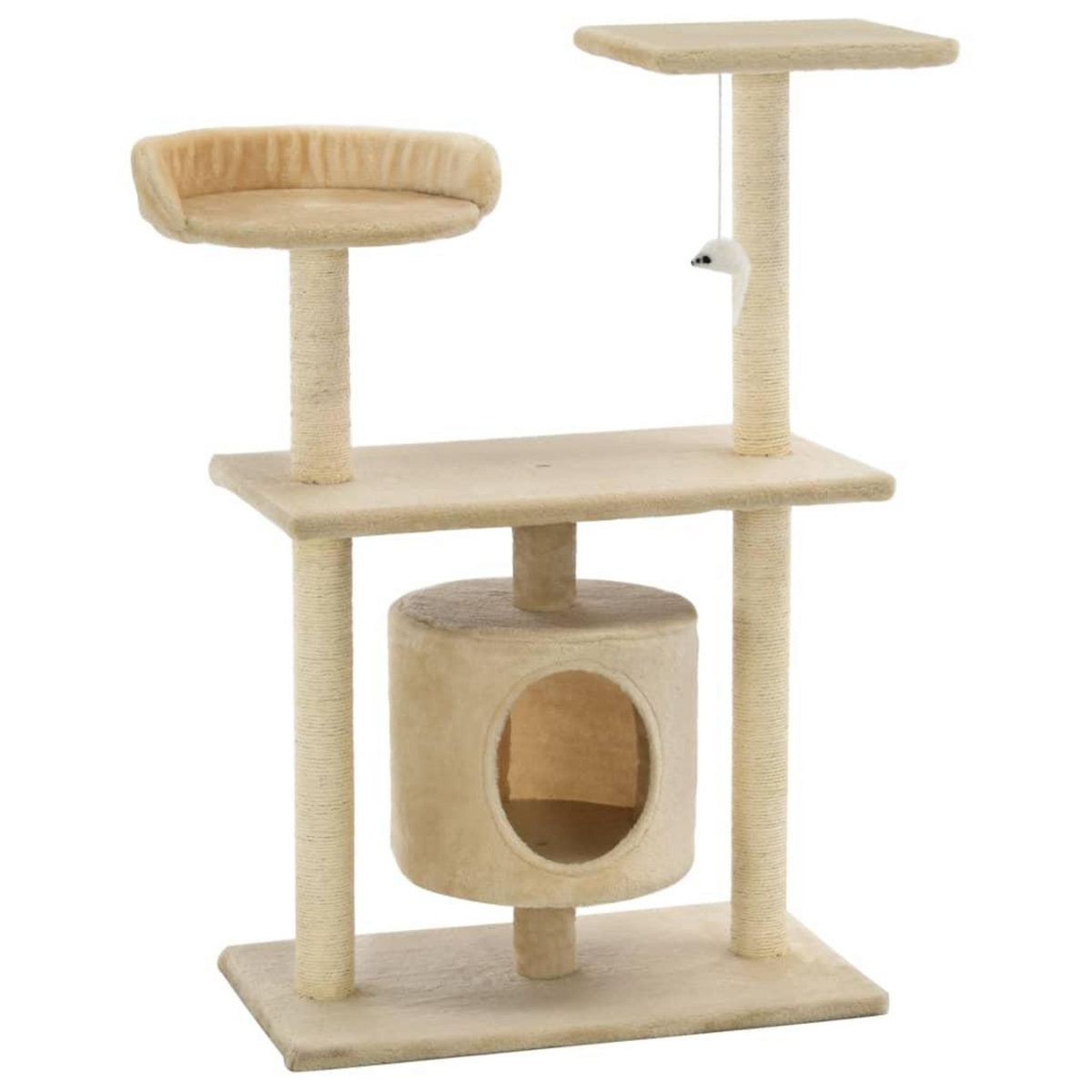 VIDAXL Arbre a chat avec griffoirs en sisal 95 cm Beige