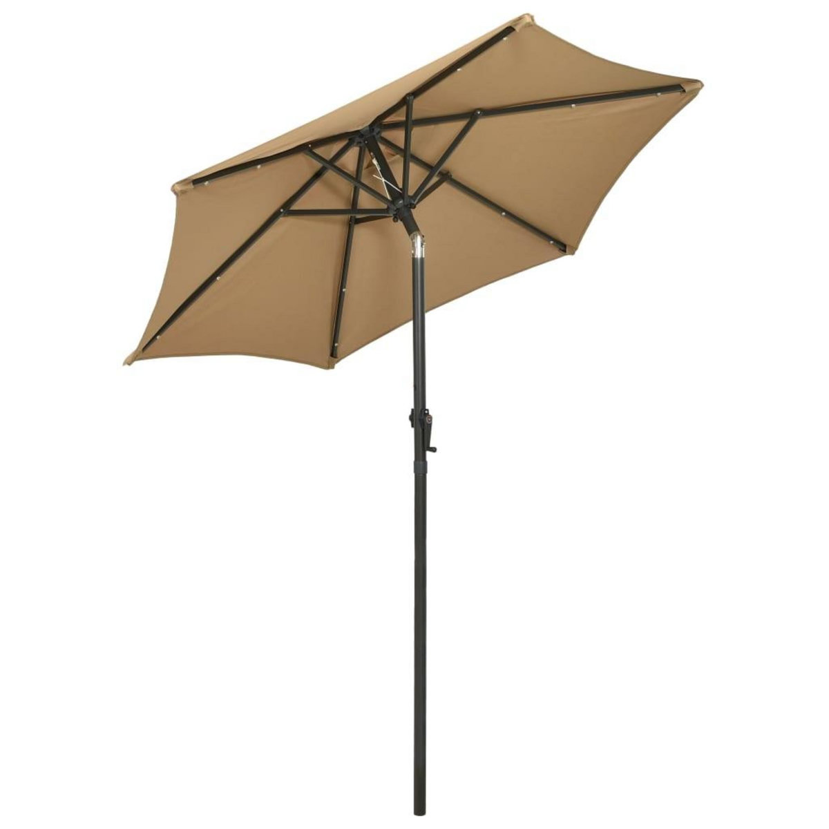 VIDAXL Parasol de jardin avec lumieres LED taupe 200x211 cm aluminium
