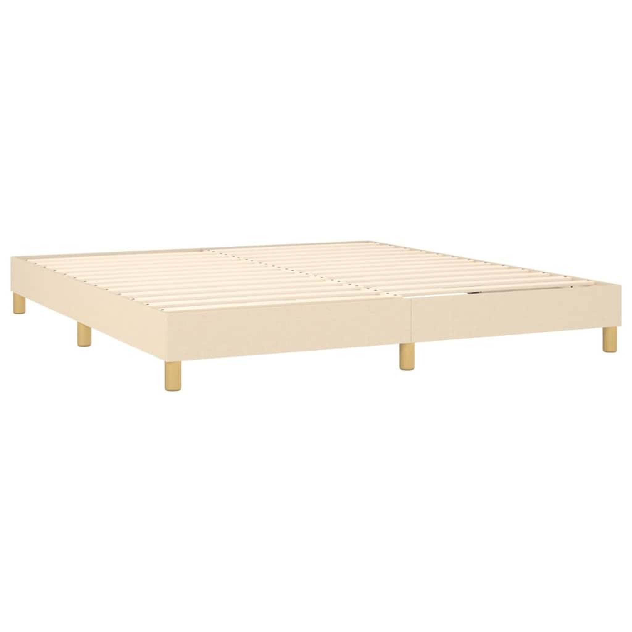 Voir la diapositive 5 : VIDAXL Sommier a lattes de lit avec matelas LED Creme 180x200 cm Tissu