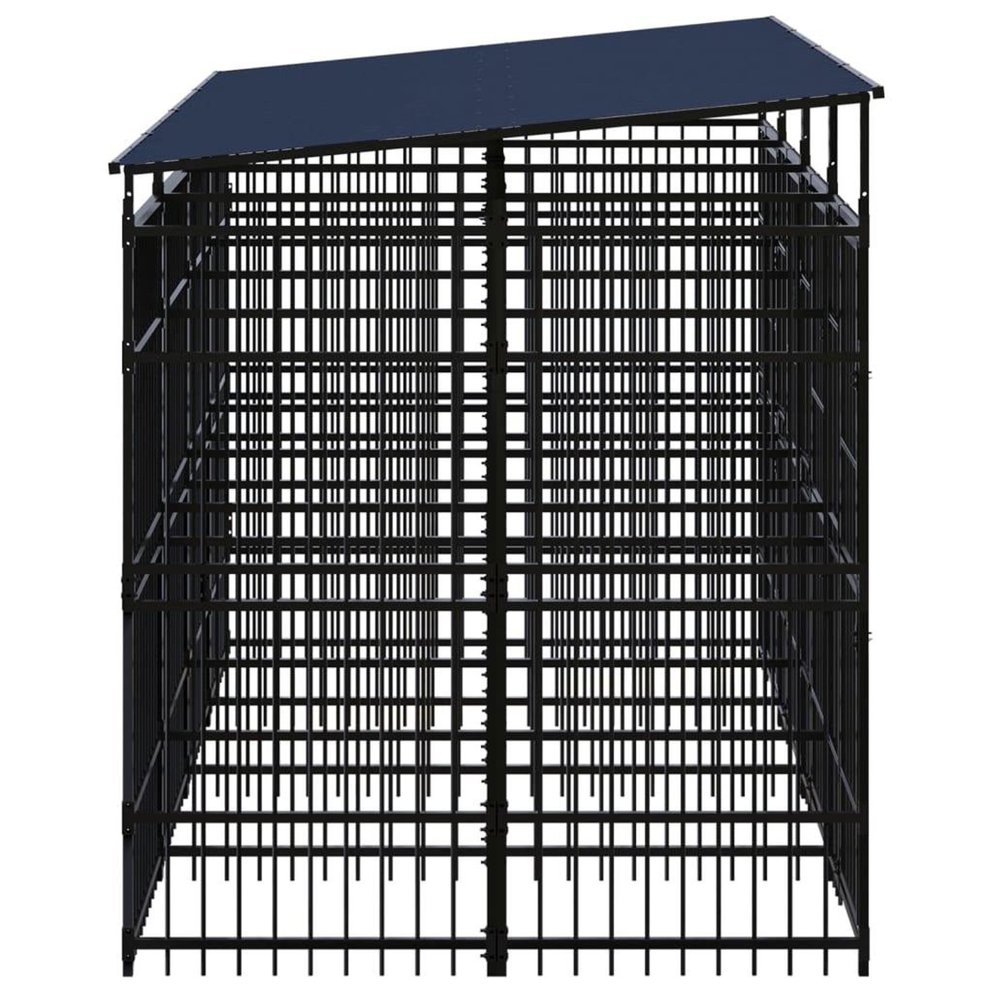 Voir la diapositive 3 : VIDAXL Chenil d'exterieur avec toit pour chiens Acier 7,37 m²