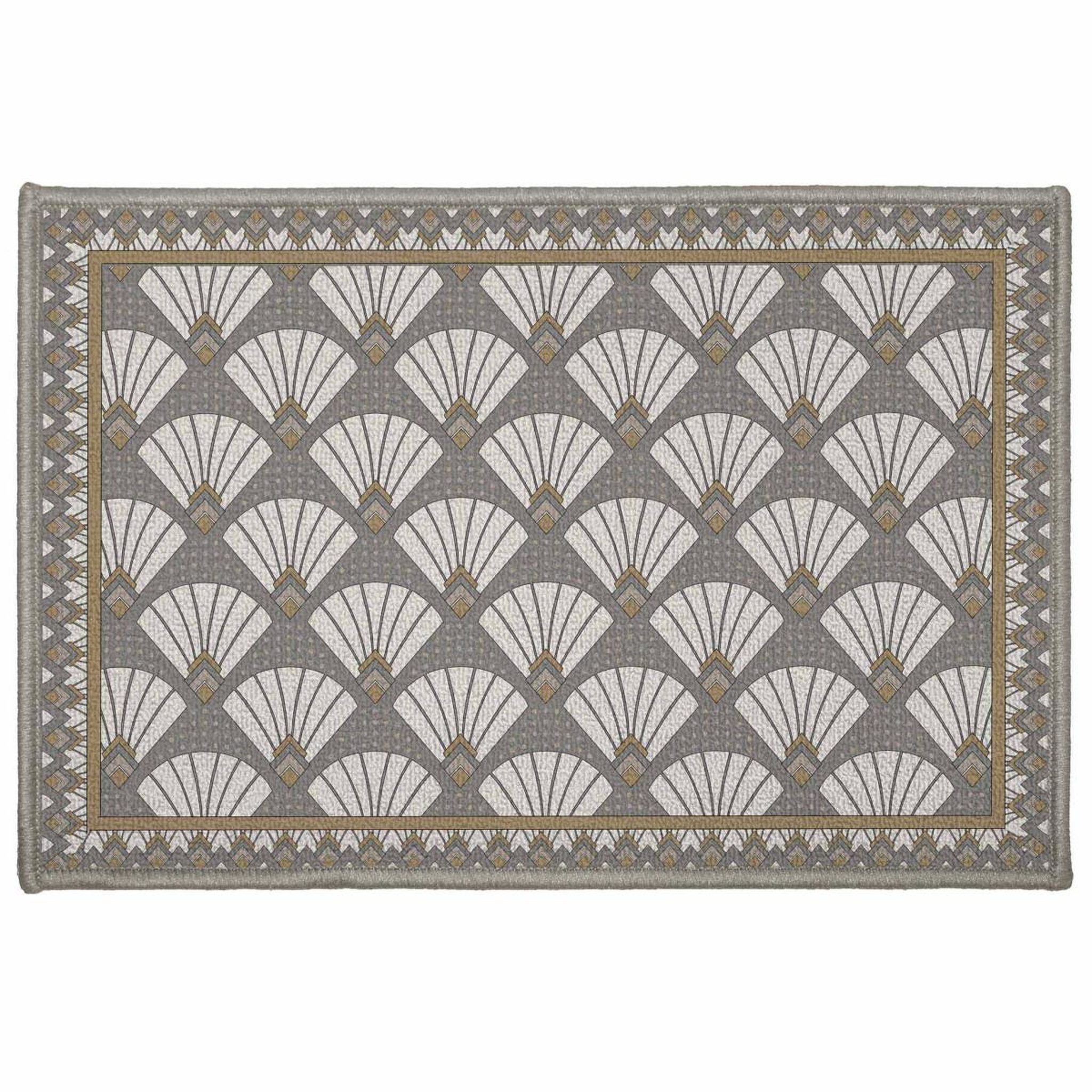 Douceur d'Intérieur Tapis déco rectangulaire  art déco chic  40x60cm gris