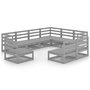 Voir la diapositive 2 : VIDAXL Salon de jardin 9 pcs gris bois de pin massif
