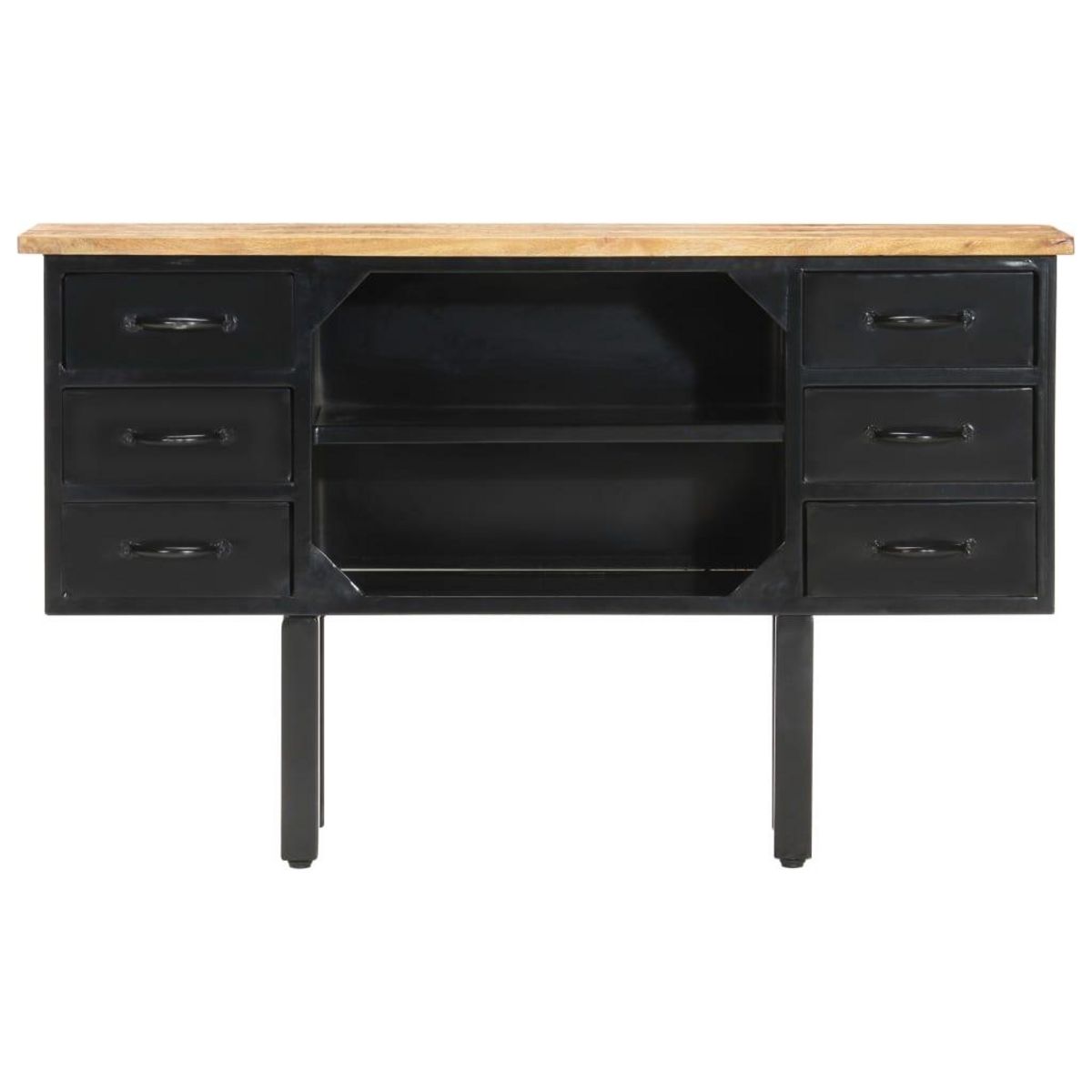 VIDAXL Buffet 110x30x65 cm Bois de manguier massif brut et acier