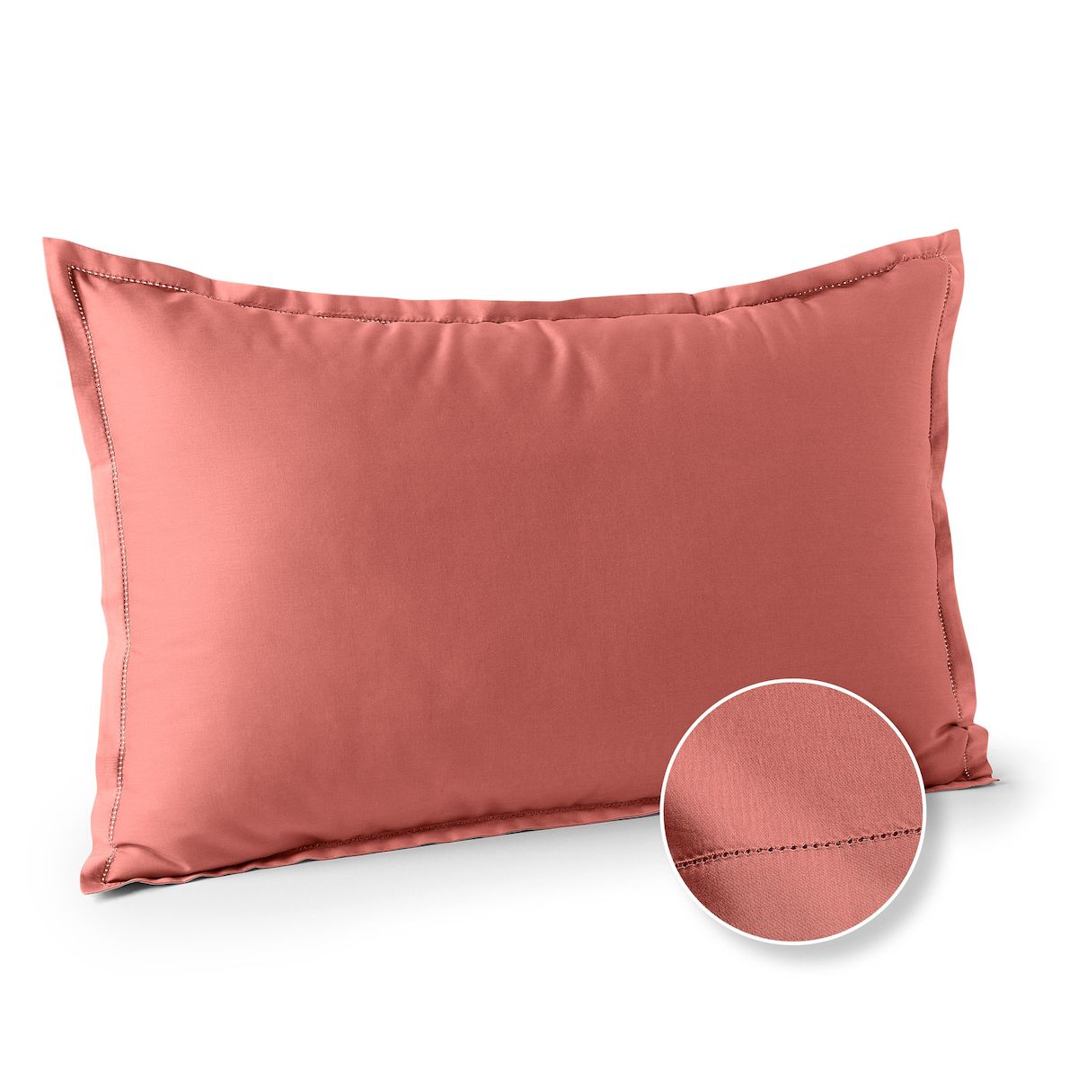 ACTUEL Taie d'oreiller unie en percale de coton 70 fils - collection permanente