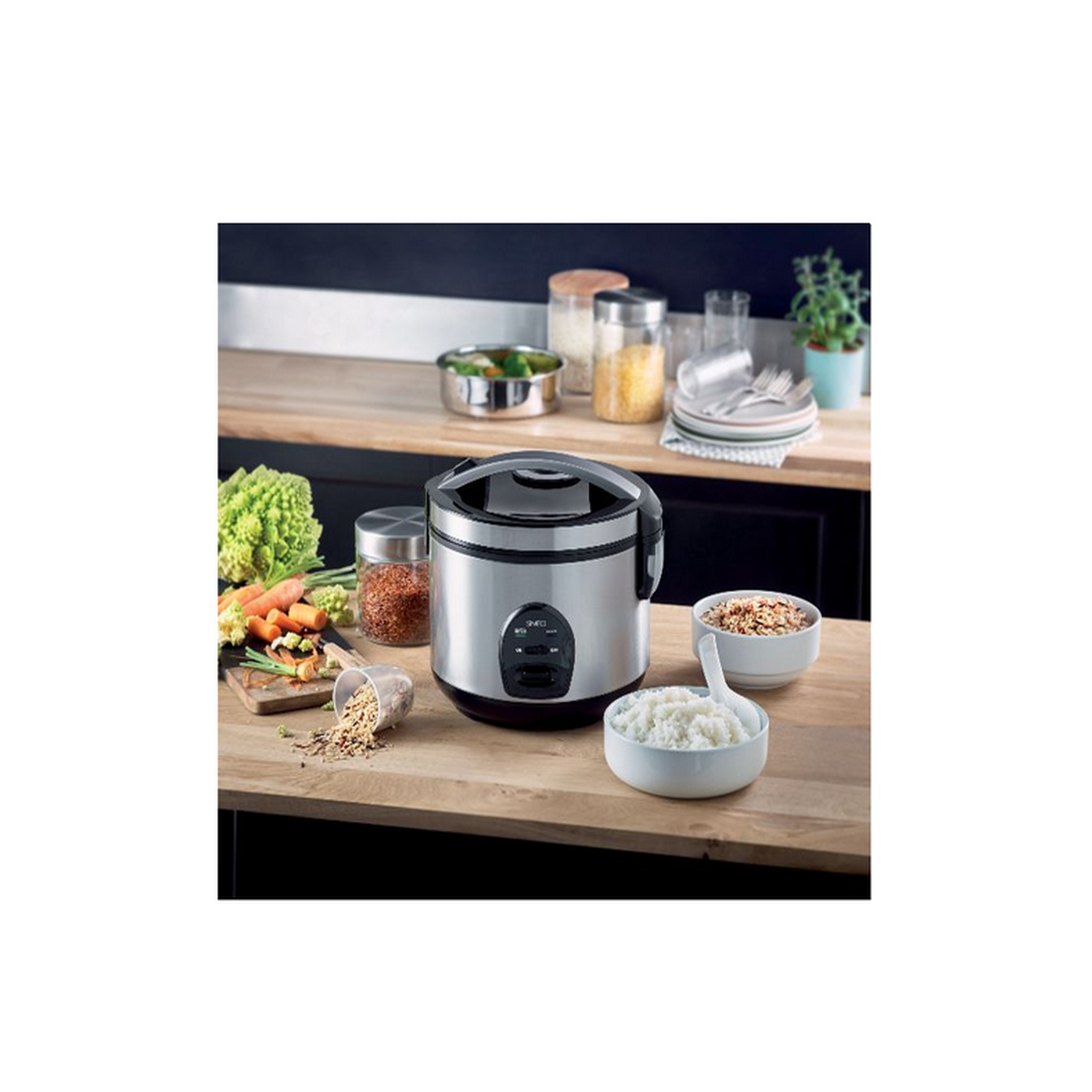 Voir la diapositive 4 : Simeo Cuiseur à riz 3l 500w inox/noir - crm230