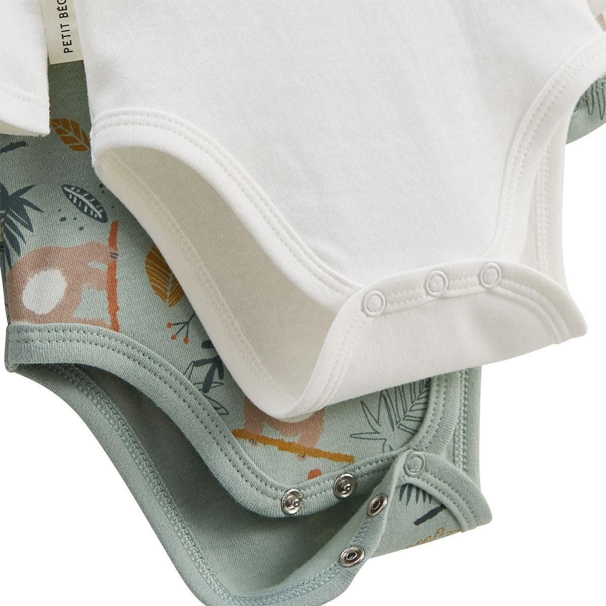 Petit Béguin Lot de 2 bodies bébé manches longues Cache-cache