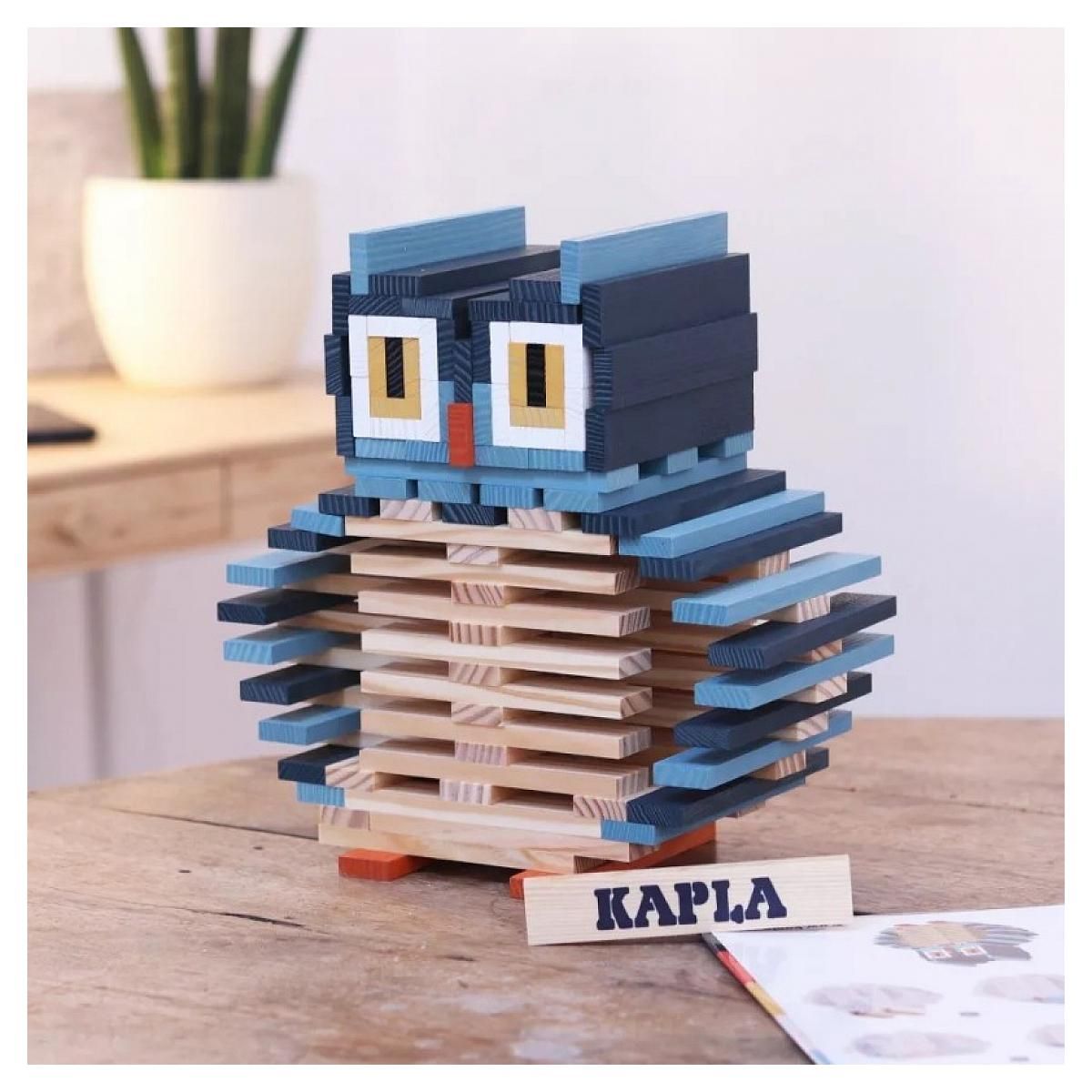 Kapla Coffret chouette  120 planchettes coloris nature et colores