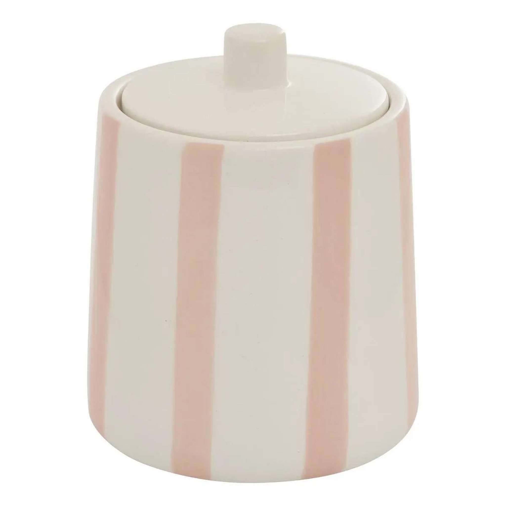 FIVE Pot à cotons en céramique  strio  12cm rose