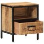 Voir la diapositive 2 : VIDAXL Table de chevet 40x35x50 cm bois de manguier massif