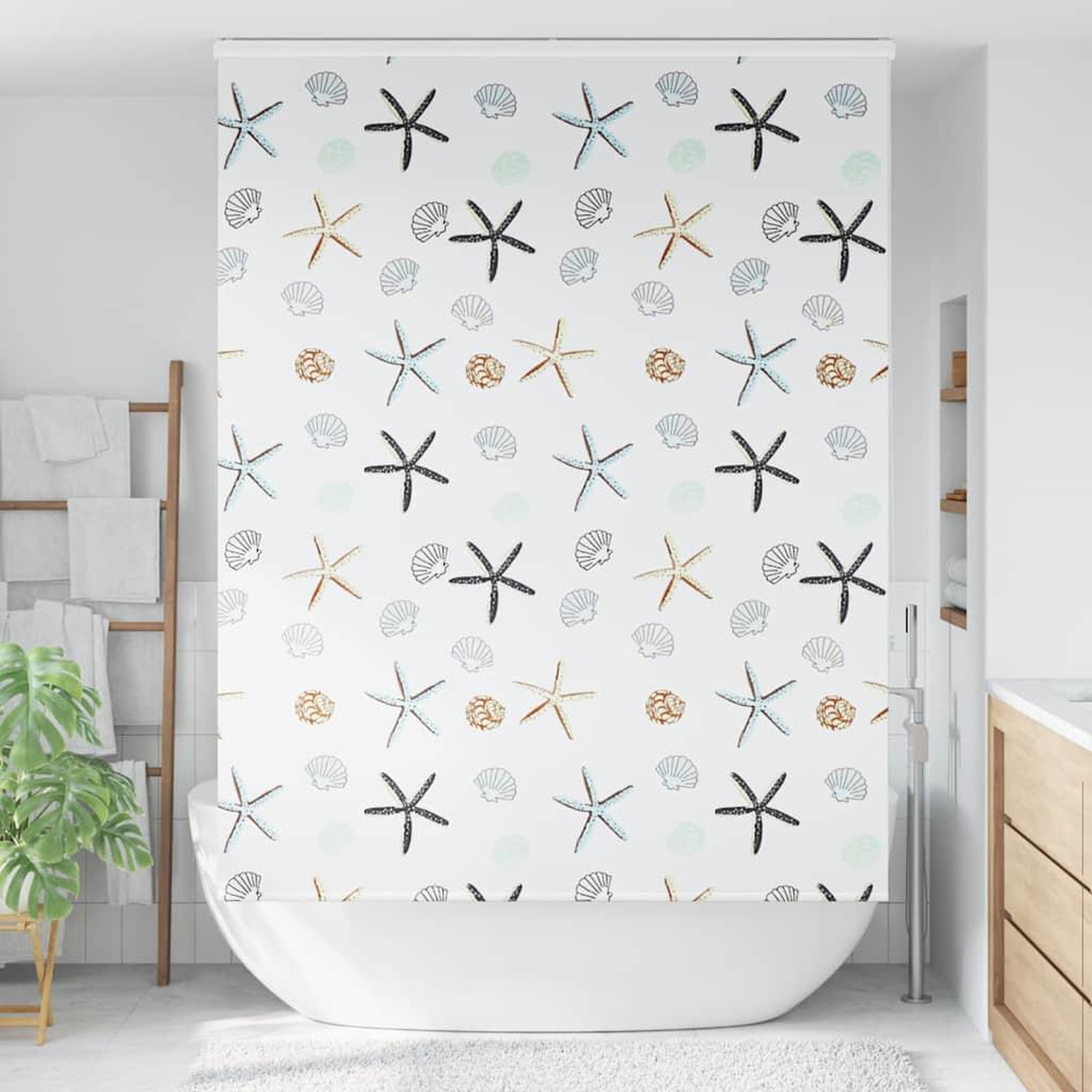 Voir la diapositive 2 : VIDAXL Store enrouleur de douche avec cassette largeur du tissu 156 cm
