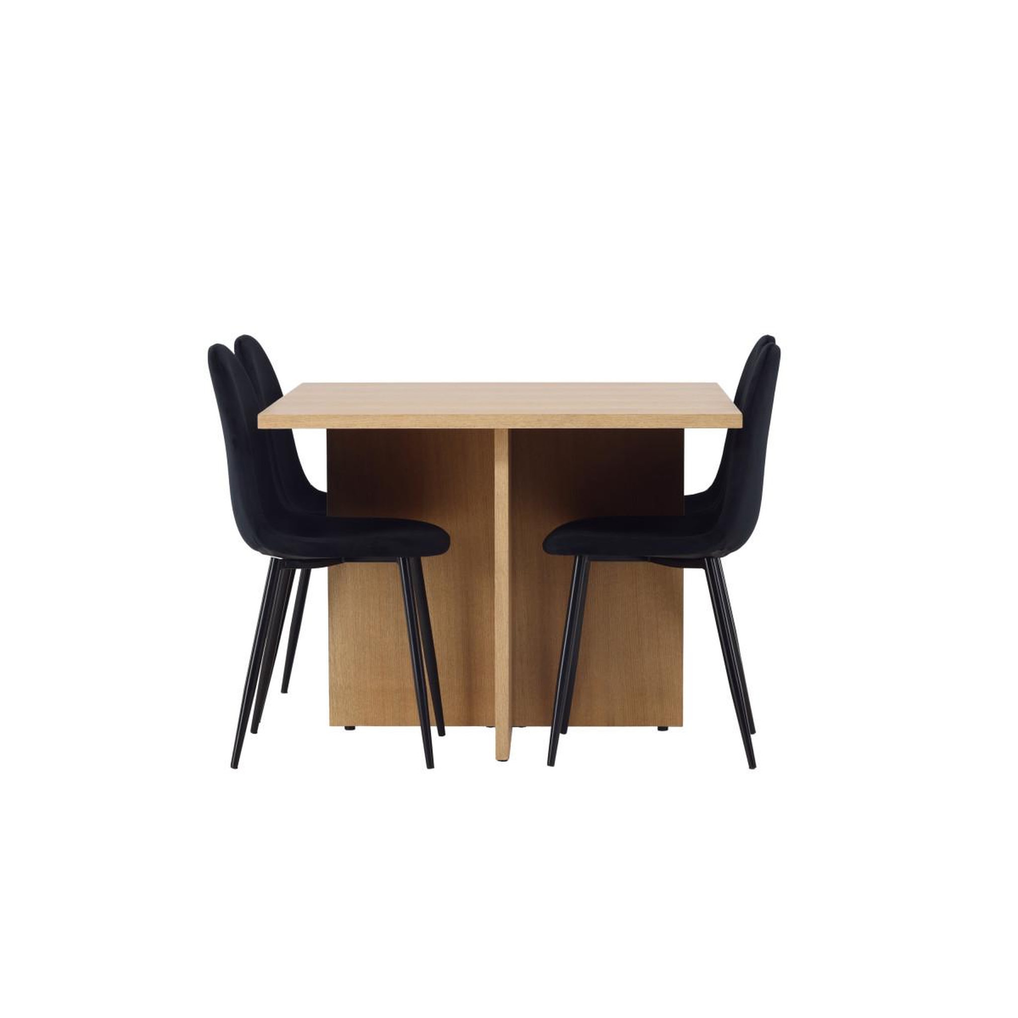 Voir la diapositive 3 : Paris Prix Ensemble table à manger & 4 chaises  leo & polar  100cm naturel & noir