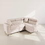 Voir la diapositive 6 : BEST MOBILIER Camille - canapé d'angle droit 5 places convertible avec têtières et coffre en velours texturé