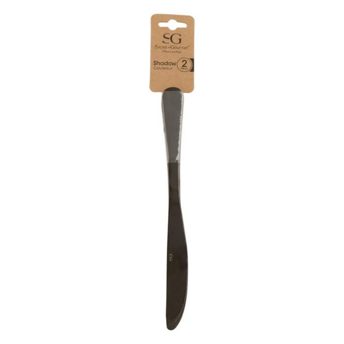 SECRET DE GOURMET Lot de 2 Couteaux en Inox  Shadow  22cm Noir