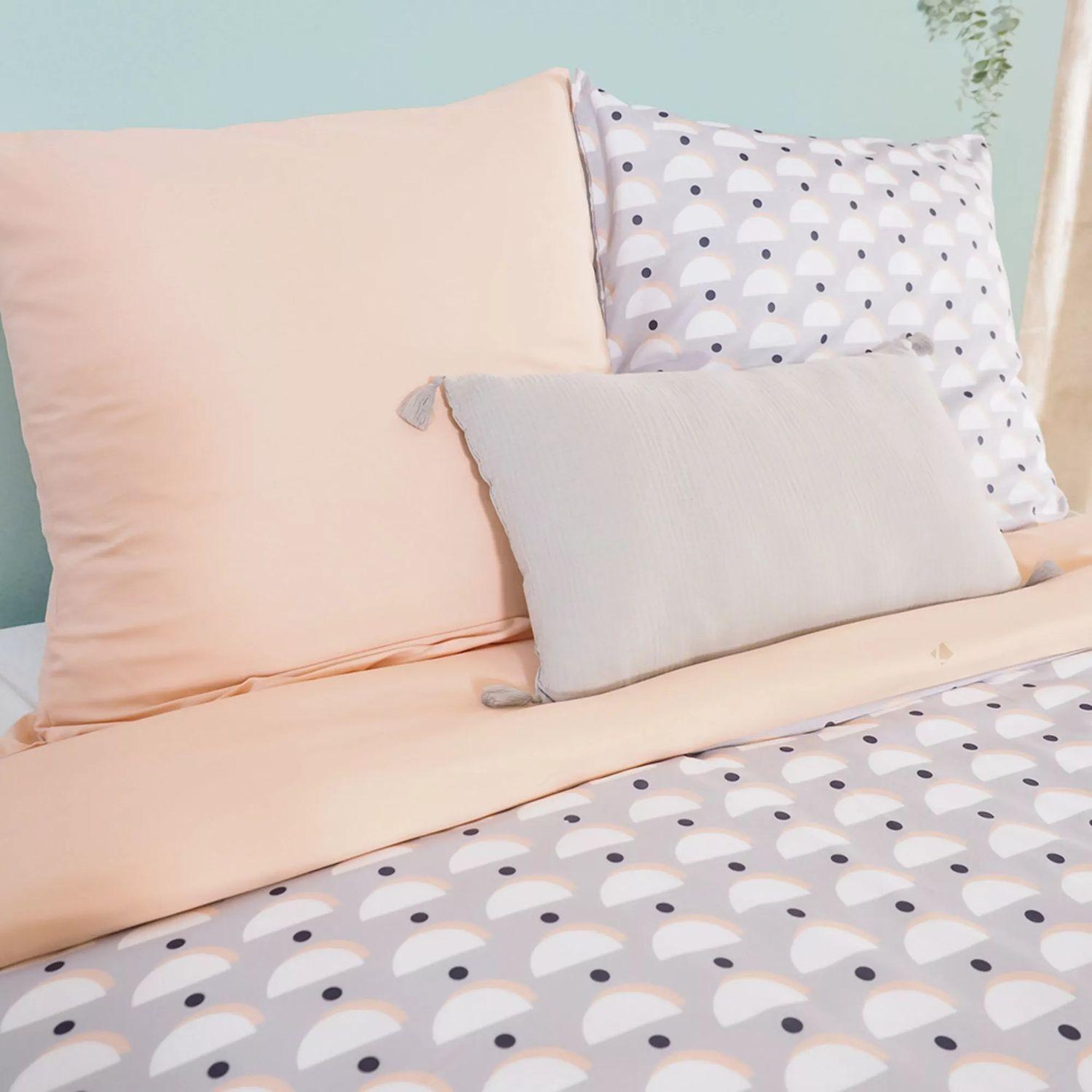 Voir la diapositive 4 : COTE DECO Parure de lit aliso - microfibre 72 g/m² - 220 x 240 cm - gris