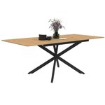 ID MARKET Table à manger extensible rectangle INES 6-10 personnes bois et noir 160-200 cm