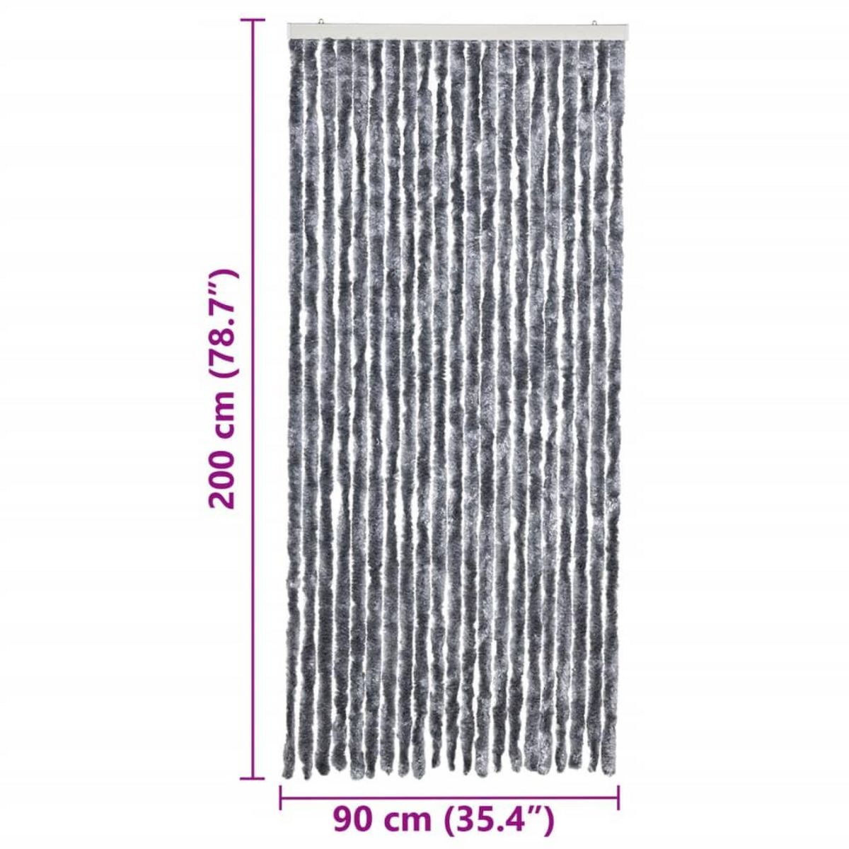 VIDAXL Moustiquaire Argente 90x200 cm Chenille