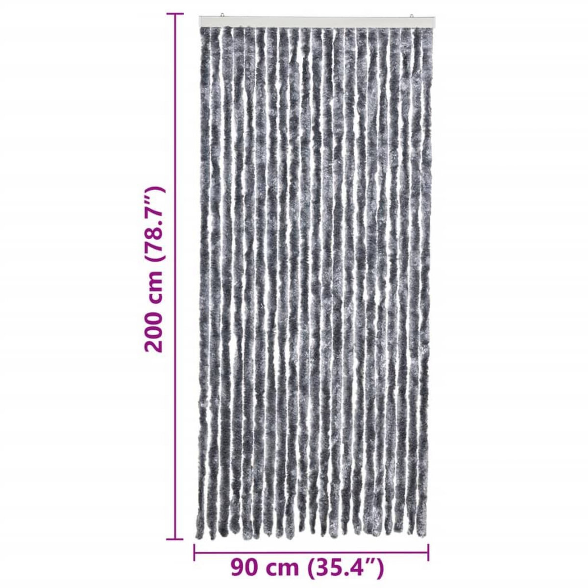 VIDAXL Moustiquaire Argente 90x200 cm Chenille