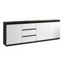 Voir la diapositive 1 : Buffet L220cm, 3 portes 3 tiroirs GENOVA, bicolore