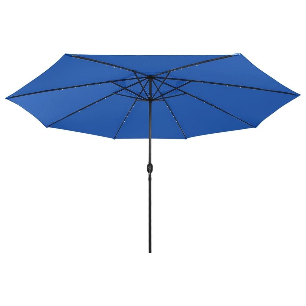 VIDAXL Parasol de jardin avec lumieres LED et mat en metal bleu azure