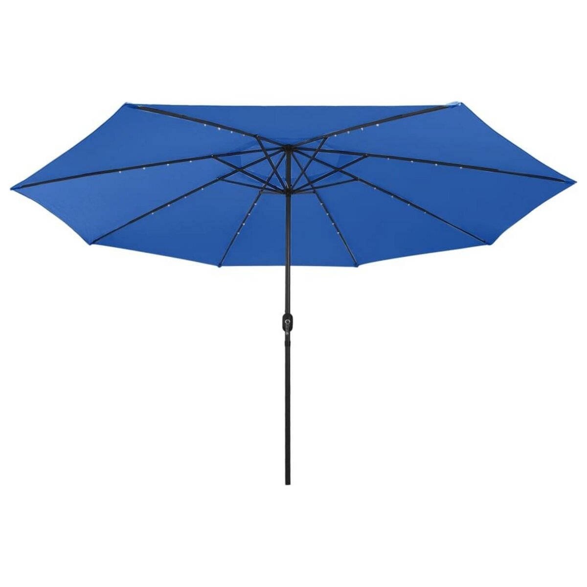 VIDAXL Parasol de jardin avec lumieres LED et mat en metal bleu azure