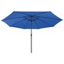 Voir la diapositive 3 : VIDAXL Parasol de jardin avec lumieres LED et mat en metal bleu azure