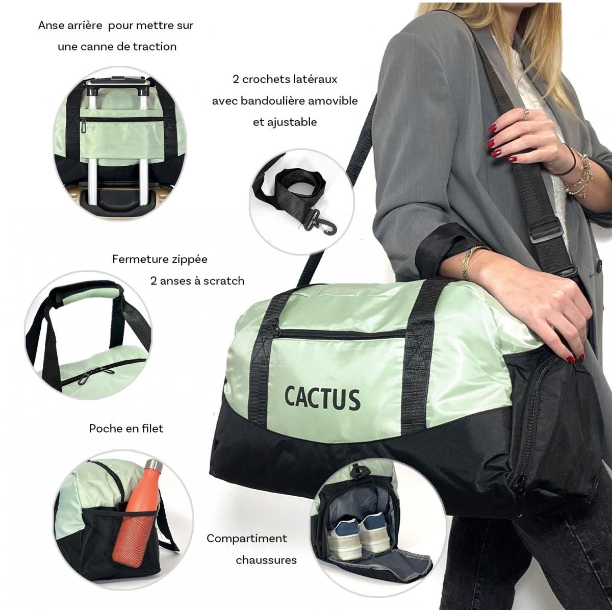 Cactus Sac de voyage week-end 26L et sport sans roulettes