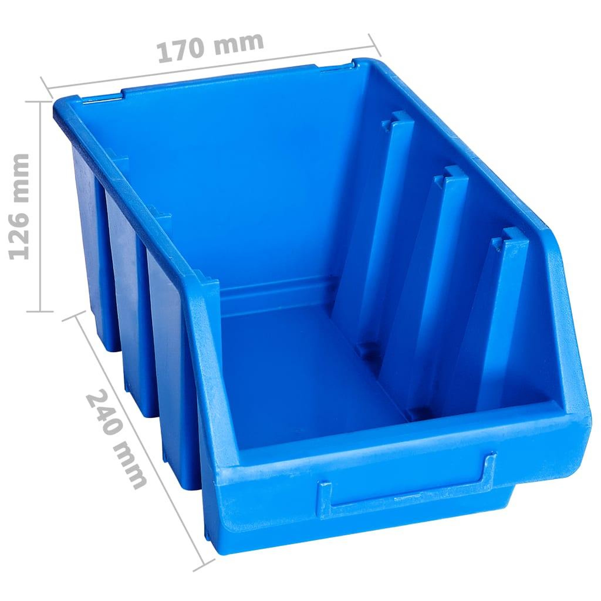 Voir la diapositive 5 : VIDAXL Bacs de rangement empilables 20 pcs bleu plastique