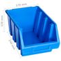 Voir la diapositive 5 : VIDAXL Bacs de rangement empilables 20 pcs bleu plastique