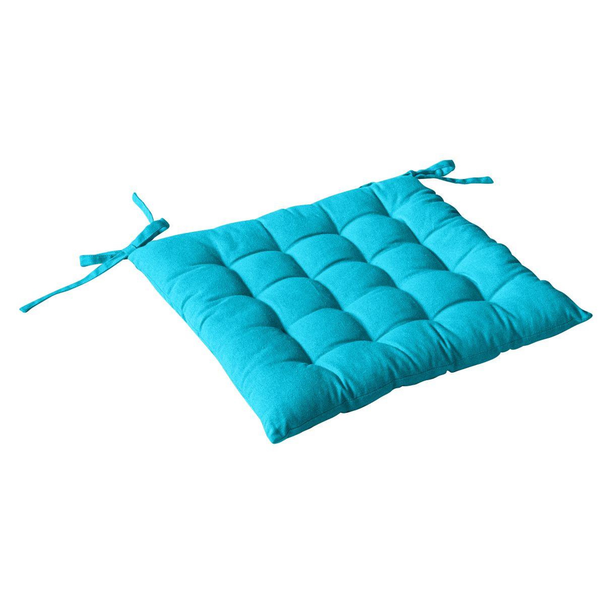 ENJOY HOME Galette de Chaise Piquée Uni  Panama  38x38cm Turquoise