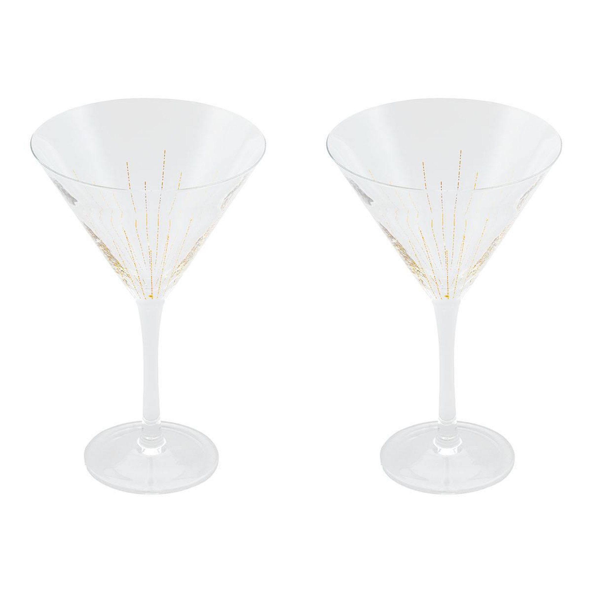 SECRET DE GOURMET Lot de 2 verres à cocktail  lunis  25cl doré