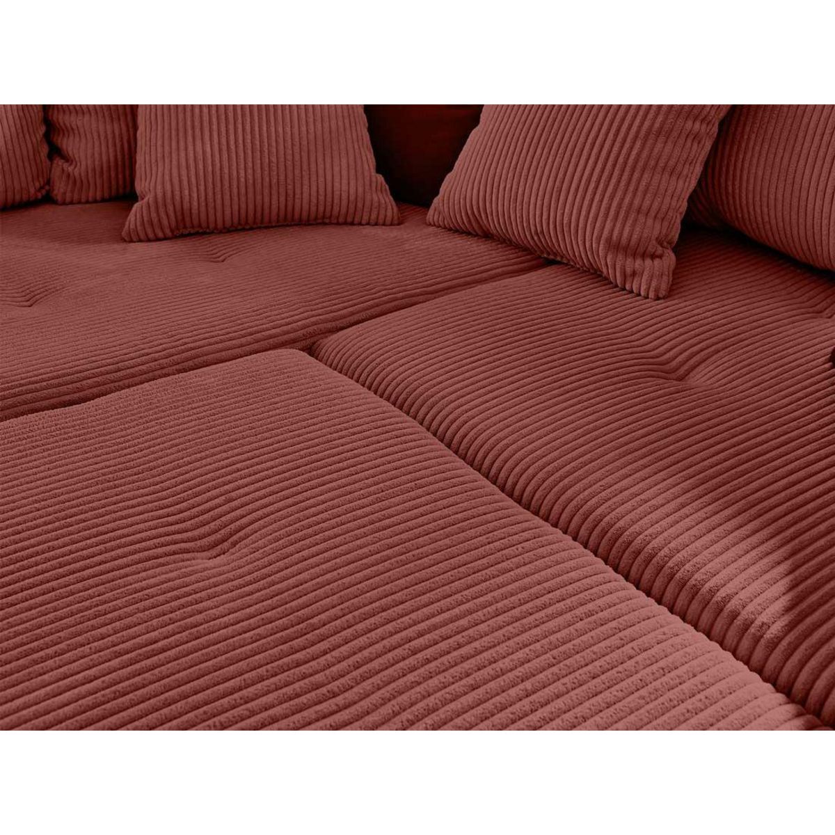 LISA DESIGN Rune - canapé d'angle gauche - 4 places - avec pouf d'appoint - en velours côtelé